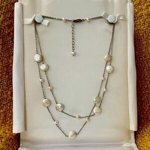 Hammered Pearl Necklace